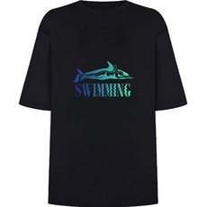 솔레일 여성용 스위밍 루즈핏 반팔 래쉬가드 상의