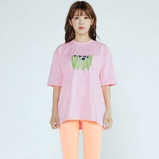 솔레일 여성용 루즈핏 플랜트 래쉬가드 반팔 상의