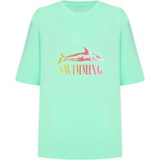 솔레일 여성용 스위밍 루즈핏 반팔 래쉬가드 상의