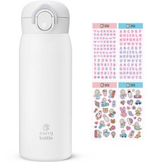 carry bottle 基本款保溫瓶 480ml+DIY貼紙 4張, 粉紅色, 1組