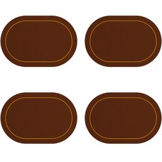 리썬 방수 양면 식탁매트 4p, 브라운 + 그레이, 45 x 30 cm