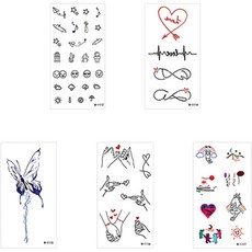 문신 패션 타투 스티커 5종 세트, W-04, 1세트