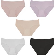 女款柔和柔軟無縫無痕中腰內褲 5件組