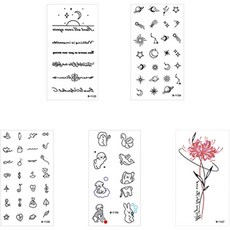 時尚紋身貼紙5件組, W-02, 1套