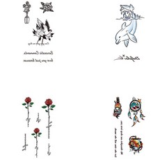 붙이는 문신 타투 스티커 4종 세트, W-02, 1세트