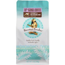 椰子夏威夷果咖啡粉, 無研磨咖啡豆, 198g, 1包