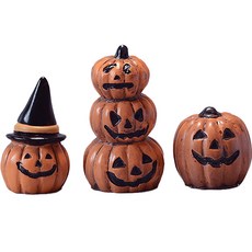 家庭咖啡館微型萬聖節裝飾品 3入, 復古南瓜