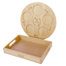 GabeFamily 兒童用蒙特梭利Plus生命週期托盤2種活動套組 KS4255, 原木色, 1個