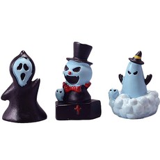 家庭咖啡館微型萬聖節裝飾品 3入, 藍色幽靈