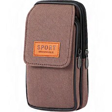 Tingall 可掛於登山肩帶或腰帶的手機包 直式 棕色