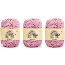 samnamtteugaesil My Poly 編織線 120g, 17 粉彩粉紅, 3個