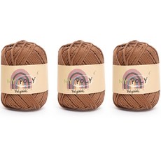 samnamtteugaesil My Poly 編織線 120g, 04 棕色, 3個