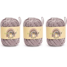 samnamtteugaesil My Poly 編織線 120g, 05 粉彩紫羅蘭, 3個