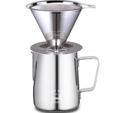 Comac 露營手沖咖啡組, 不鏽鋼咖啡濾網 + 不鏽鋼咖啡壺