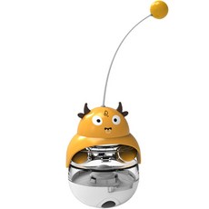 Ttpet 貓咪零食球不倒翁角色玩具 牛, 混色, 1個