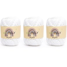 samnamtteugaesil My Poly 編織線 120g, 01 白色, 3個