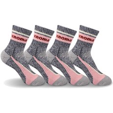 renoma 女性運動氣墊登山中筒襪 REW-38 4雙組, 粉紅色