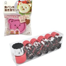 烘焙餅乾模具 蔬菜造型切割器 12件組 + 小熊吐司&餅乾切割器, 粉紅色, 1套