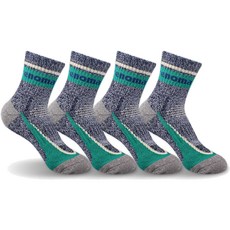 renoma 女款運動氣墊登山中筒襪4雙組 REW-38, 薄荷綠