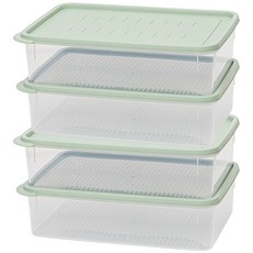 EASY&FREE Easy Keep 冷凍保鮮盒 冰箱整理盒 橄欖綠 5000ml, 1入, 4個