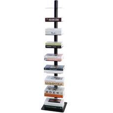 TREESTORE 旋轉書塔站立書架, 黑色, 8層