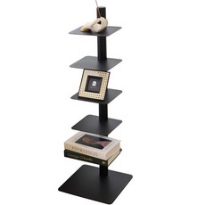 TREESTORE 旋轉書塔站立書架, 黑色, 5層