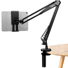 아필코 3단 접이식 핸드폰 테블릿 거치대 32.7cm, 블랙, 1개