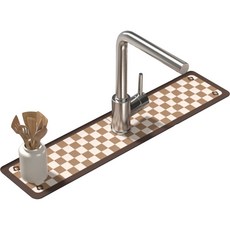 Deisoi Eclly 圖案水龍頭墊 圓形孔 10 x 60 cm, N11, 2個