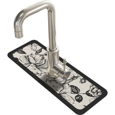 德索凱奇 水龍頭墊 14 x 60 cm, 01 灰色花, 1個