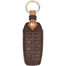 오시에나 차 키케이스 스마트 가죽 피렌체 키홀더, 체스넛브라운, 현대 J타입 8버튼