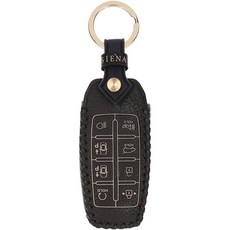 오시에나 차 키케이스 스마트 가죽 피렌체 키홀더, 네이비블랙, 현대 J타입 8버튼