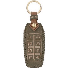 오시에나 차 키케이스 스마트 가죽 피렌체 키홀더, 그레이카키, 현대 J타입 8버튼