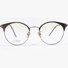 MELACME 圓形半框鋼鈦金屬眼鏡框