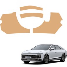 MAYTON 皮革 防刮 引擎蓋側飾板 SC, 馬鞍棕色, 現代 Grandeur GN7