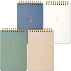 moong9 感性複寫紙筆記本 4種組 80張, 海軍藍、象牙色、綠色、米色, 1組