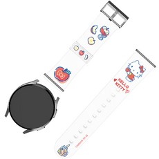 스토리너스 산리오 갤럭시워치 스트랩 20mm, 헬로키티 과일(화이트 + 레드), 1개