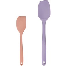 Dailylike Bong Bong 嬰兒副食品刮勺 2件組, 灰玫瑰色(迷你刮勺), 紫羅蘭色(刮勺), 迷你刮勺 + 刮勺, 1個