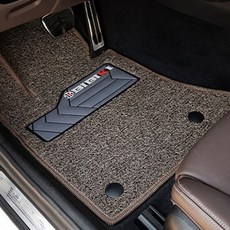 Bibiki 加寬型腳踏線圈汽車腳踏墊 第1排 + 第2排 套組, 棕色, Genesis G90 (4人座/2WD,4WD共用) (2022年~)