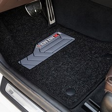 Bibiki 加寬型腳踏線圈汽車腳踏墊 第1排 + 第2排 套組, 黑色, Genesis GV80 (7人座) (2020年~)