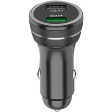 누아트 48와트 QC3.0 2포트 USB-A to USB-A 고속 충전 차량용 시거잭, 혼합색상