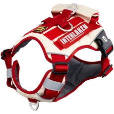 INTERLAKENCUSTOM 雙色狗狗胸背帶, 紅色 + 米色