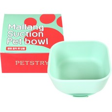 PETSTRY 寵物矽膠柔軟吸附寵物碗, 1個, 薄荷綠