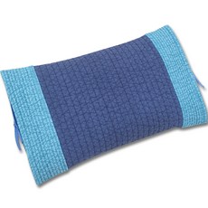 HINOKI ART 頂級扁柏奈米超迷你方塊顆粒純棉綁帶枕, 海軍藍, 1個