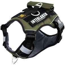 Needs the Pet. 狗狗中大型犬Interlaken雙色客製胸背帶, 黑色 + 卡其色