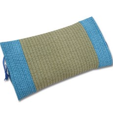 HINOKI ART 頂級扁柏奈米超迷你方塊顆粒純棉綁帶枕, 卡其色, 1個