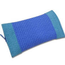 HINOKI ART 頂級扁柏奈米超迷你方塊碎片純棉綁帶枕頭, 藍色, 1個