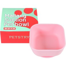 PETSTRY 寵物矽膠柔軟吸盤寵物碗, 1個, 粉紅色