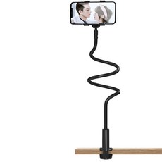 아필코 일리프 휴대폰 테블릿 자바라 거치대 집게형 65cm, 블랙, 1개