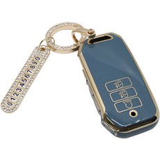 루젠 자동차 스마트 TPU 키케이스 + 큐빅링 + 번호판 + 설치공구 세트, 그레이블루, 기아03