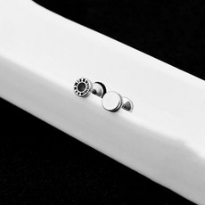 젤루나 써지컬 로마 레터링 원블랙 바벨 피어싱 P-1103 6mm 2p + 케이스 세트